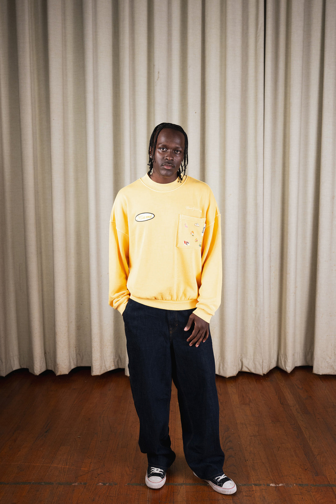 Miami Crewneck in Sunshine Yellow — front